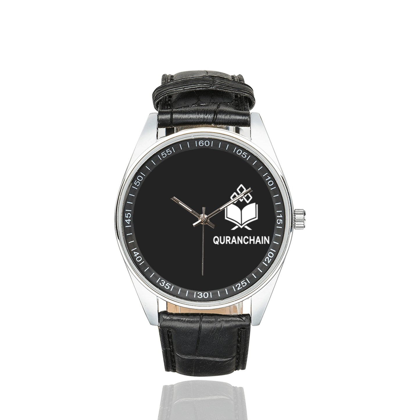 QuranChain® Men’s Signature Leather Strap Watch – Model 211