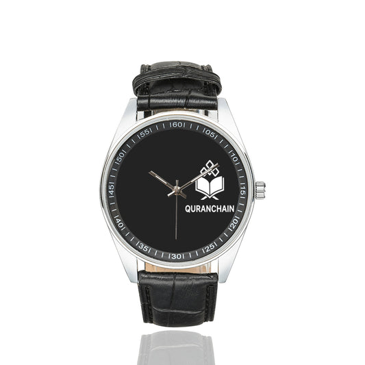 QuranChain® Men’s Signature Leather Strap Watch – Model 211